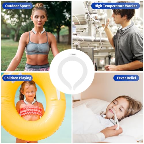 2PCS Neck Cooling Tube, with Insulated Bag, Wearable Ice Coolers Ring Keep Body Cool in Heat/Hot Weather,Reusable Neck Fro...