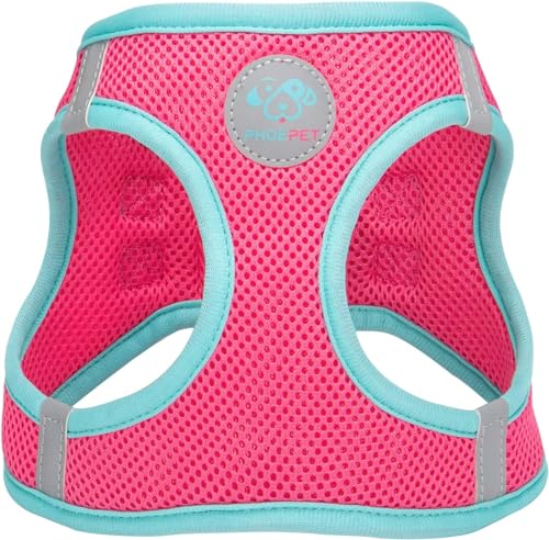 PHOEPET Step-in Dog Harness,Reflective Adjustable Dog Vest Harness, Soft Pet Walking Jacket with 2 Metal Leash Hooks for D...