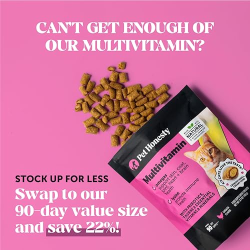 Cat Multivitamin Crunchy & Creamy Chews - Cat Treats for Health + Immune, Joint Support, Skin & Coat, & Digestion - Vitami...