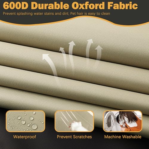 Sqodok Patio Cushion Covers 18x18 Waterproof Outdoor Cushion Covers Replacement 2Pack Patio Cushion Seat Slicovers with Ti...