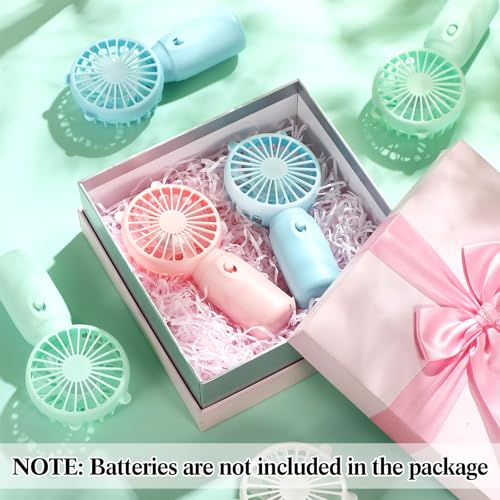 Glooglitter 8 Pcs Mini Portable Fans Bulk Handheld Battery Operated Fan with Lanyard for Makeup Eyelash, Cooling Lightweig...