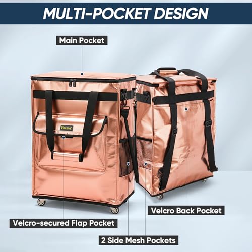 BALEINE Reusable Grocery Bags on Wheels, Rolling Tote Bag, Shopping Trolley, Large Backpack Shopping Carts for Groceries