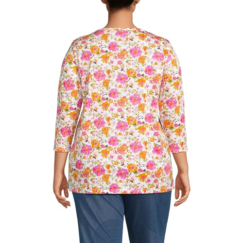 Lands' End Women's 3/4 Sleeve Supima Cotton Crewneck Tunic