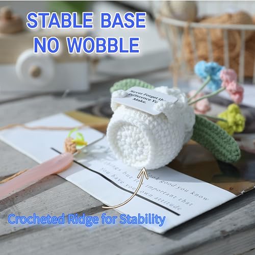 YOOJEE Forget-Me-Not Crochet Flower Potted Plant Gift