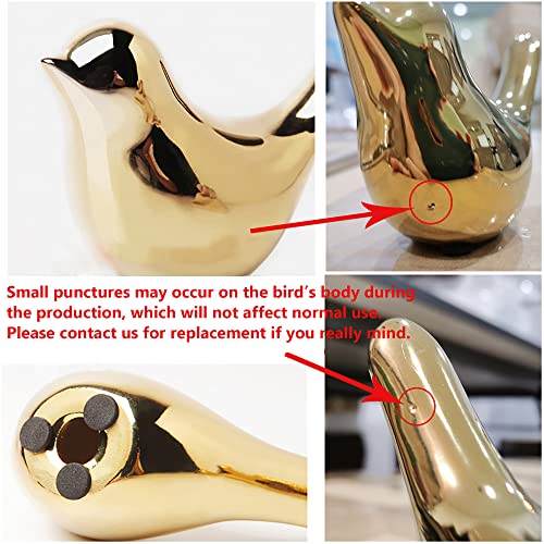 FANTESTICRYAN Small Birds Statues Gold Home Decor Modern Style Figurine Decorative Ornaments for Living Room, Bedroom, Off...