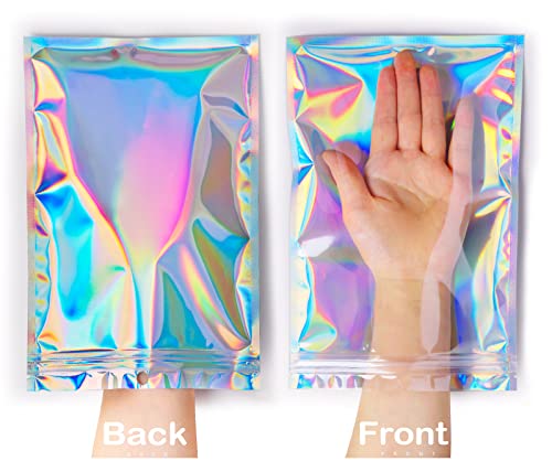 Trunple Smell Proof Bags & Resealable Foil Pouch Mylar Sample Bag Great for Party Favor Food Storage (Holographic Color) (...
