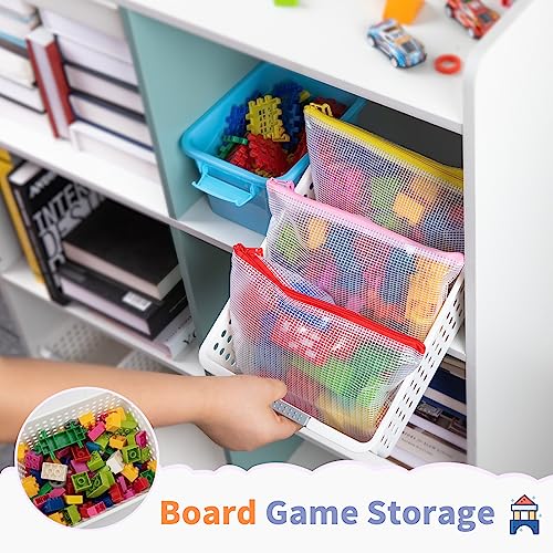 Umriox 24 Pack 12 Colors Small Zipper Pouch, 9.5" x 7.1"/A5 Size Mesh Bags with Zipper, mesh Bags for Puzzles Board Games ...