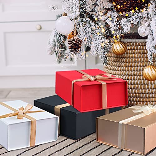 LIFELUM Gift Box 13.5''x10''x4'' Large Gifts Box with Magnetic Lids Black Gift Boxes for Mom Gifts Contains Card, Ribbon, ...