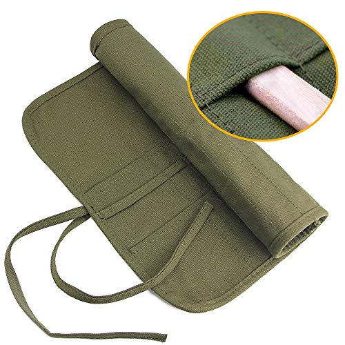 JTDEAL Paint Brush Holder, 22 Slots Storage for Acrylic Oil Watercolor Gouache Artist Roll Canvas Pouch, Silver White Hold...
