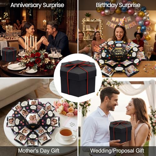 Koogel Explosion Gift Box, DIY Custom Scrapbook Photo Album for Birthday Anniversary Wedding, Exploding Surprise Boxes for...