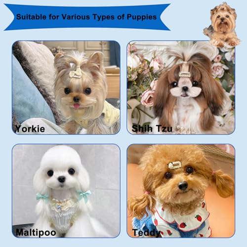 MAEELOU 3 PCS Puppy Brush Grooming Kit, Stainless Steel Flea Comb, Fit for Yorkie, Shih Tzu, Maltipoo, Soft Bristle (Blue)