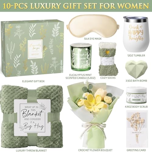 Mothers Day Birthday Gifts for Women Self Care Package Get Well Soon Gift Baskets, Thinking of You Sympathy Spa Gift Set ...