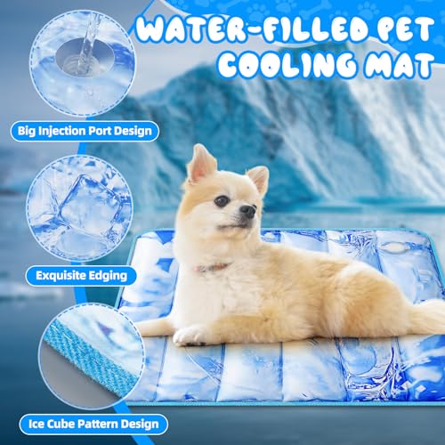 Chunful 4 Pack Dog Cooling Mat Water Injection Pet Cooling Mat for Dogs Cats with Storage Bags Washable and Foldable Pet P...