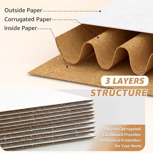 EXYGLO 40 Pack 5x5x5 Shipping Boxes for Small Business, White Corrugated Cardboard Small Box for Packaging, Moving, Mailin...
