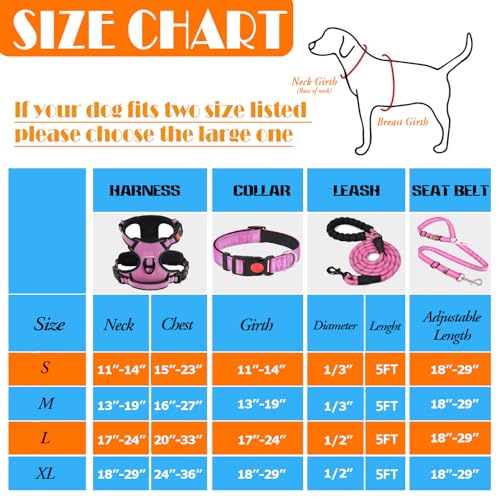 LOBEVE No Pull Dog Harness, Collar & Leash Set | Includes Dog Seat Belt, Collapsible Bowls & Poop Bag Dispenser. Ideal for...