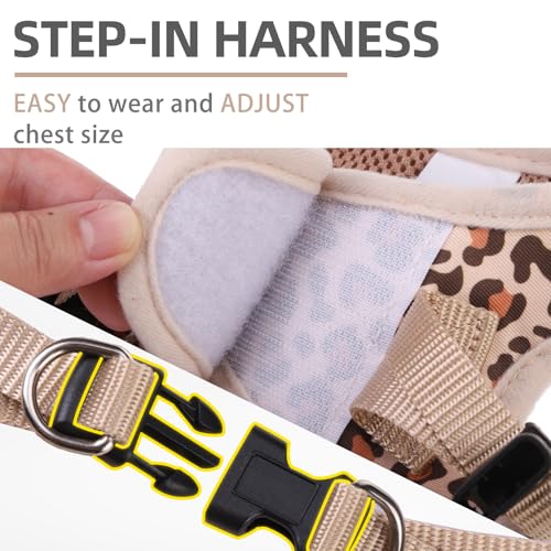 PUPTECK Dog Harness and Leash Set for Small Medium Dogs No Pull Step-in Soft Mesh Puppy Cat Vest Harnesses Reflective at N...