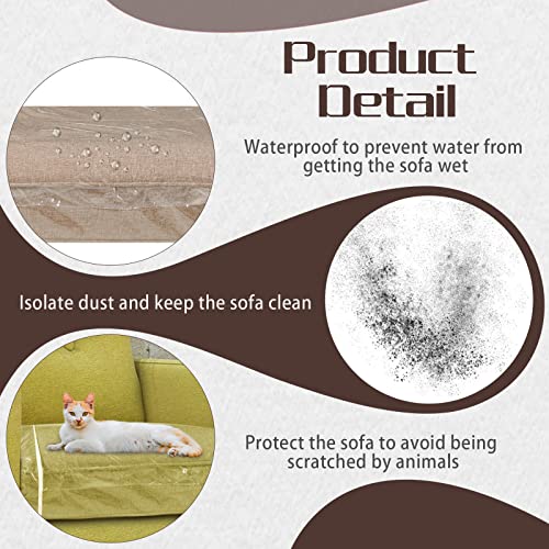 Geetery Plastic Sofa Seat Cushion Covers PVC Waterproof Couch Covers Furniture Sofa Seat Slipcover for Against Cat Dog Cla...