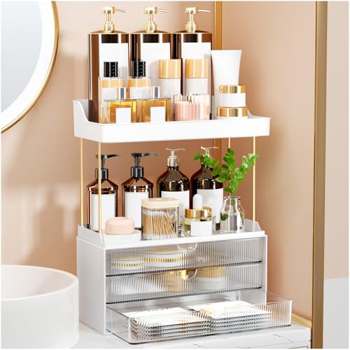 3 Drawers Bathroom Counter Organizer - 5 Tier Makeup Organizer, Versatile Perfume Organizer, Ideal for Bathroom Storage, V...