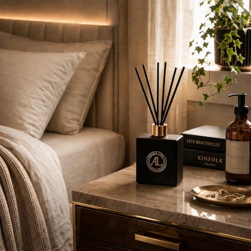 Aroma Loft Black Reed Diffusers for Home | Premium Fragrance Diffuser | Reed Diffuser Sticks in Oil Set with Cashmere Vani...