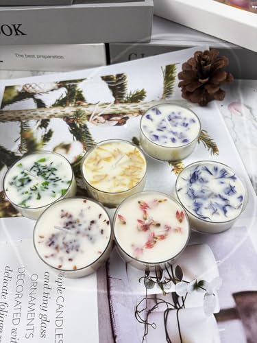 Petal Decorative Tea Light Candles Set of 6 Scented Votive Candel Gifts for Women Mother Day Birthday Valentine's Christmas