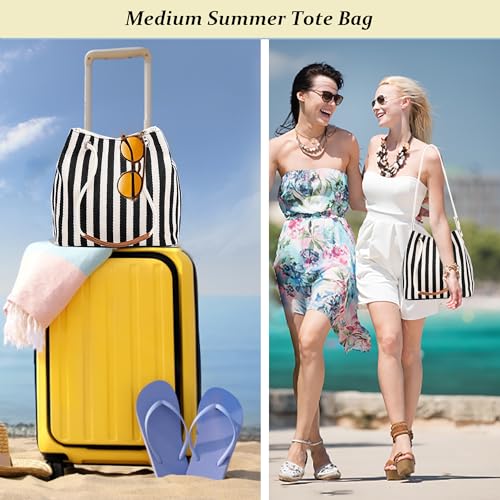 Bydenwely Women's Canvas Tote Bags Small Medium Shoulder Bag Daily Working Handbag for Holiday Travel Pool