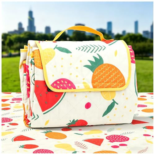 TaTalife Picnic Blankets, Portable Outside Baby Blanket, 3 Layer Picnic Mat for Camping, 79" x 59" Large Waterproof Sand P...