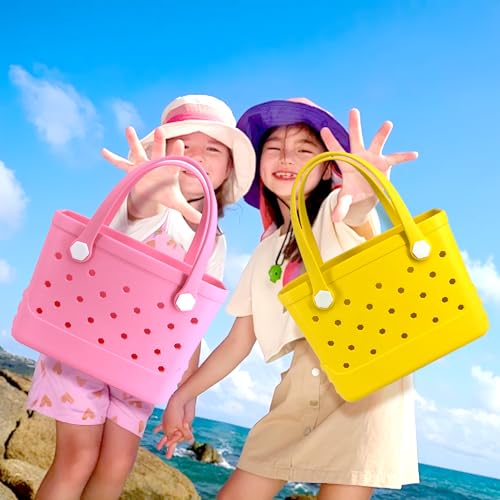 CXY Rubber Beach Bag, Waterproof Travel Tote bag for Women Outdoor Summer Beach Tote Washable Bag Open Handbag for Daily
