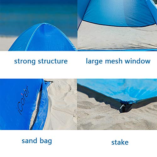 iCorer Automatic Pop Up Instant Portable Outdoors Quick Cabana Beach Tent Sun Shelter
