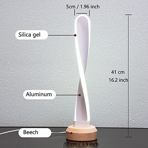 LONRISWAY Modern Wooden RGB Table Lamp with 7 Color-Changing Lights, Natural Beech Bedside Lamp for Bedroom, Living Room, ...