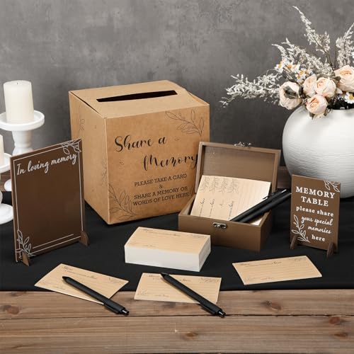 Gilprop Share a Memory Cards Set for Celebration of Life Decoration Memorial Cards for Funeral Share a Memory Keepsake Dec...