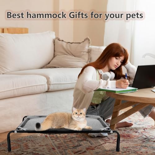 Newly Upgraded Elevated Cat Beds for Indoor - Washable Material, Comfortable Elevated Design for Cats, Ideal for Indoor Us...