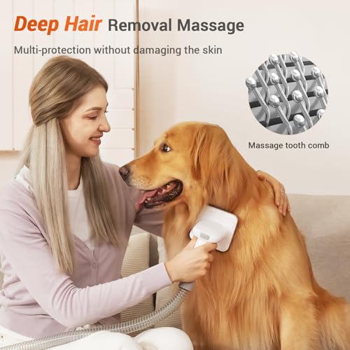 Afloia Dog Brush Vacuum Attachment - Pet Grooming Tool for Dogs & Cats (Vacuum Not Included), Compatible with 1-1.5" Round...
