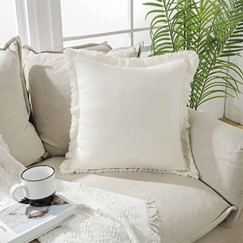 ATLINIA Decor Throw Pillow Cover - Decorative Farmhouse 18x18 Inch Pillows Cover Linen Boho Cushion Cover for Bed Couch So...