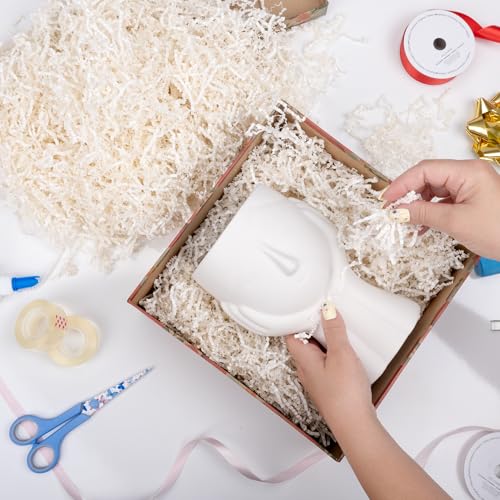 mxxkms 2.2 LB High - Capacity White Crinkle Paper Filler - Premium Shredded Paper for Gift Baskets, Birthdays, Weddings & ...