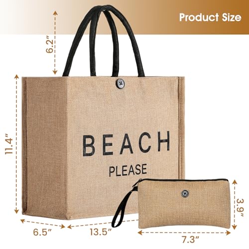 Trifabricy Beach Bag, Large Beach Bag for Women, Woven Straw Beach Tote Bag Waterproof, Weaving Swim Gym Shopping Travel B...