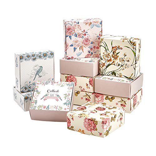 PH PandaHall 30 Pack Kraft Gift Box, 5 Style Flower Soap Boxes Gift Wrapping Box Cookie Treat Boxes for Homemade Soap Chri...