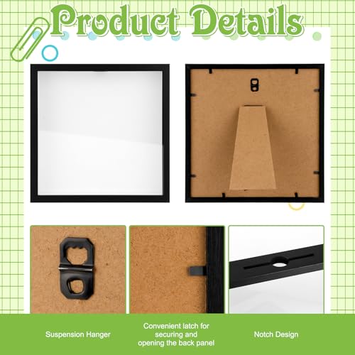 8x8 Traveler Adventure Shadow Box Frame Memory Box for Keepsakes Top Loading Shadow Keepsake Box with Slot for Concert Tra...