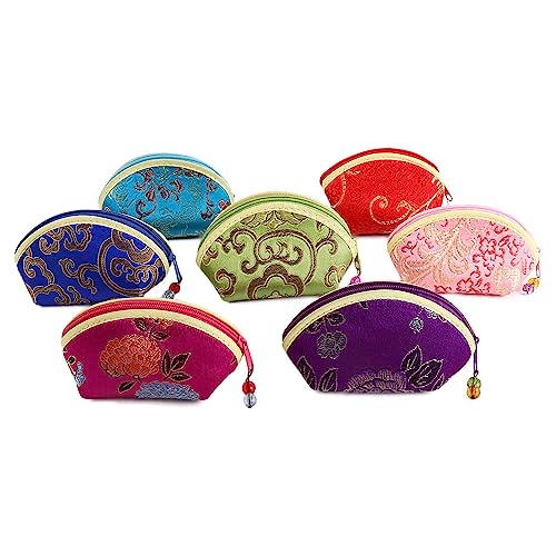 Leadigol 7 Pcs Jewelry Bags with Zipper Gift Bags,Women Jewelry Bag,Exquisite Convenient Portable Jewelry Case Cloth Gift ...