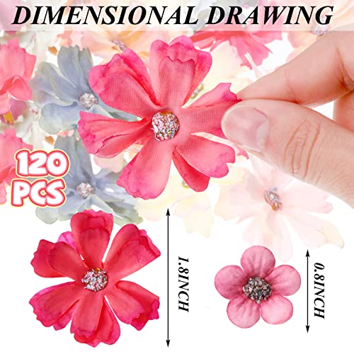 Geosar 120 Pcs Artificial Flowers Bulk Mini Silk Flower for Crafts Fake Small Flowers Heads Floral Arrangement Decor for S...