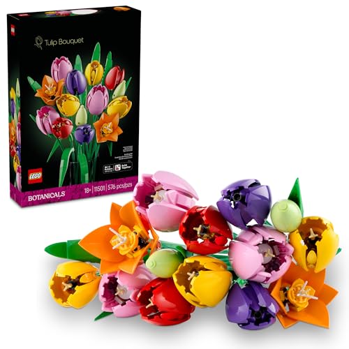 LEGO Botanicals Tulip Bouquet Building Set for Adults - Gift for Mothers Day - Bedroom, Book Shelf & Office Decor for Wome...