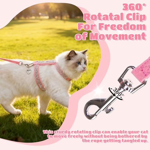 EXPAWLORER Cat Harness and Leash Set - Escape Proof Adjustable Cat Harness, H-shped Comfortable Soft Lightweight Kitten Ha...