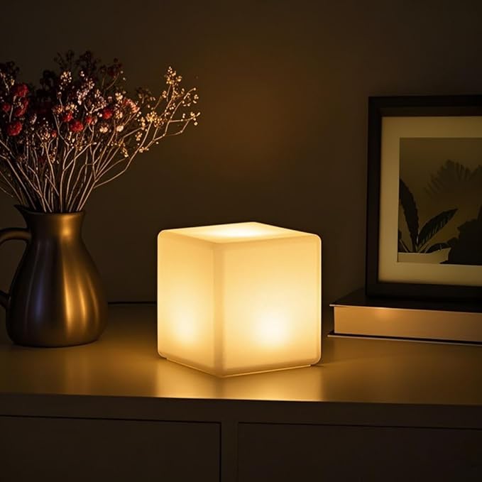 COPU 6 inch Rechargeable LED Cube Light, 16 Colors Changing Tesseract Light Cubes w/Remote, Dimmable Cosmic LED Cube Mood ...