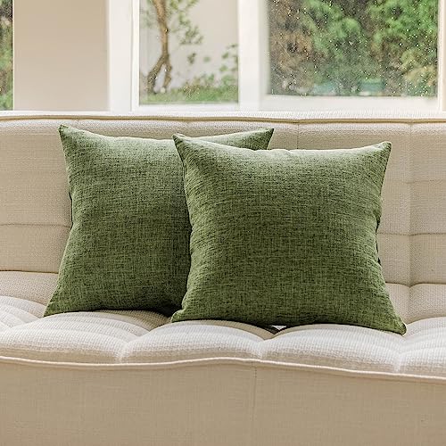 Home Brilliant 2 Pack Lined Linen Solid Textured Large Throw Euro Pillow Sham 26x26 Cushion Spring Pillow Cover for Couch ...