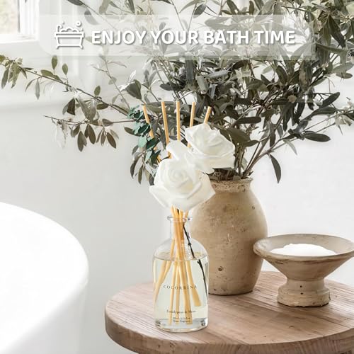 COCORRÍNA Reed Diffuser - Eucalyptus & Moss Scent, 6.76 fl oz Essential Oil with 8 Reed Sticks - Home Fragrance for Bedroo...