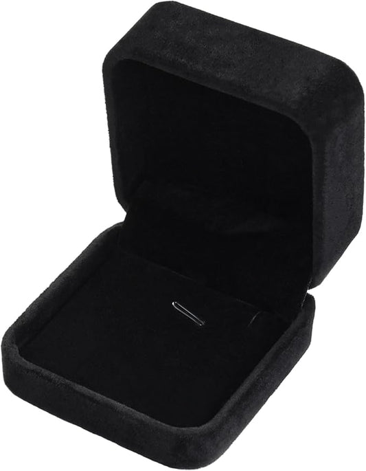 WEIXINDIY Velvet Necklace Pendant Gift Box Jewelry Box Jewelry Display 2.8 x 2.8 x 1.6 inches (Black)