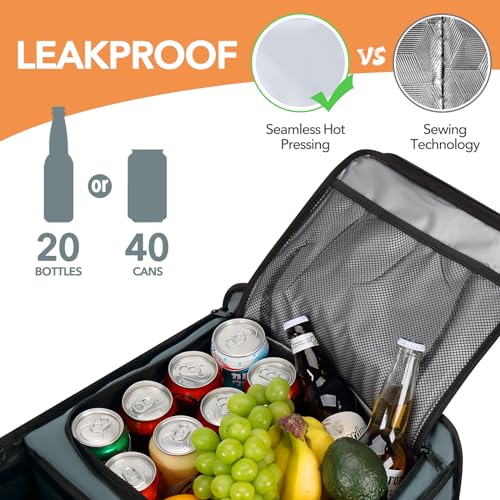 HEYTRIP Large Trunk Organizer With Built-in Leakproof Cooler Bag, 2 Tie-Down Straps, 4 Removable Dividers, Foldable Cover,...