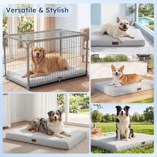 ZOMISIA Orthopedic Cooling Dog Bed, Q-Max>0.5 Cooling Mat XXL for Crate with Removable Washable Cover, Breathable Egg Foam...