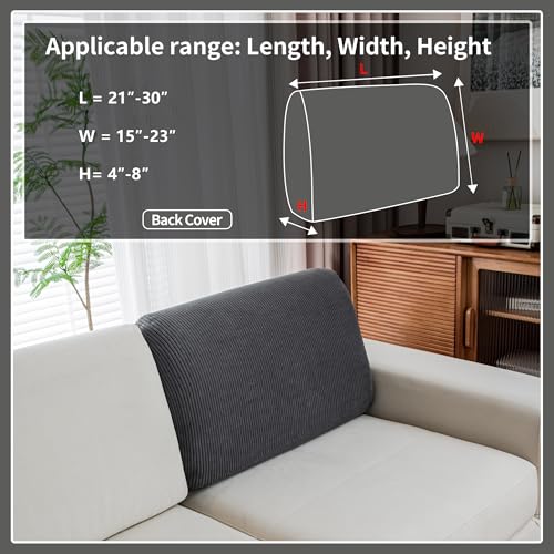 QIANMEW Couch Cushion Covers, Comfort Soft Magic Sofa Covers Washable Stretch Resistant Slipcovers for Sectional and L Sha...