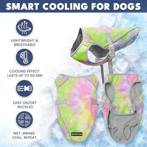 Spark Paws Dog Cooling Vest - SPF 50 UV Sun Protection - Summer Heat Relief Gear for Dogs, Lightweight, Evaporative Coolin...