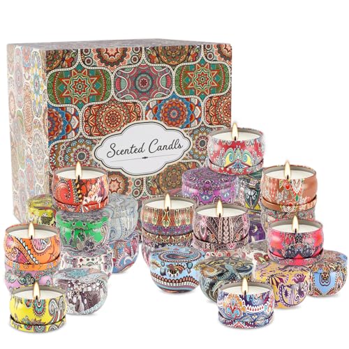 CLTNIKET Scented Candle Gifts Set 36 Pack Soy Wax Travel Tin Jar Candles for Home 2.5 OZ Scented Candles for Mom for Chris...